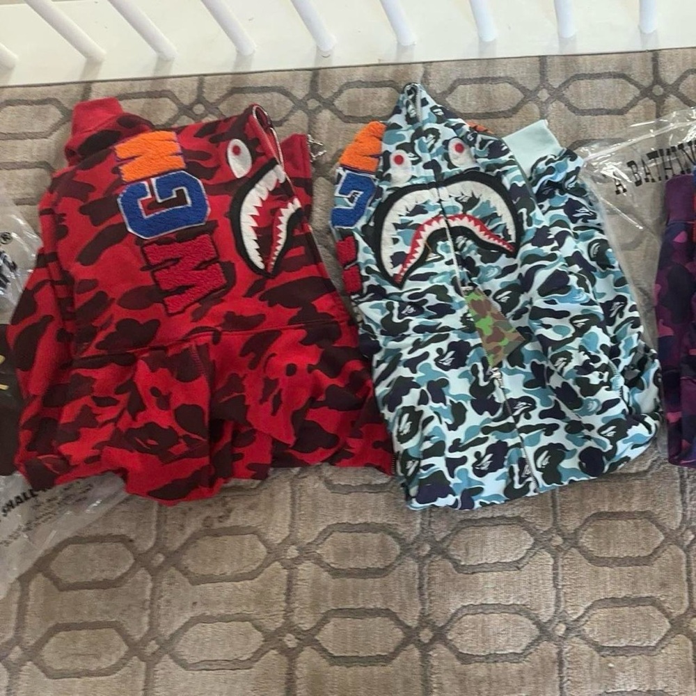 Blue Bape Shark Hoodie